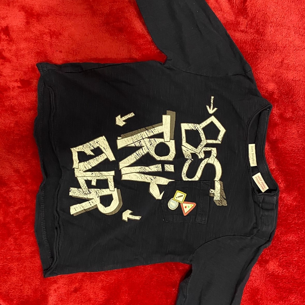 Black Graphic Long Sleeve Shirt